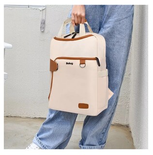 Foto 5 | Foto 5 | Mochila Impermeable Antirrobo 13.3'' Beige para Mujer
