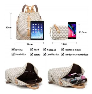 Foto 4 | Foto 4 | Kit Mochila Moda Casual Bolso Casual Para Mujer, 2 Piezas