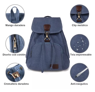 Foto 2 | Foto 2 | Mochila Escolar Antirrobo Para Mujer Azul Marino