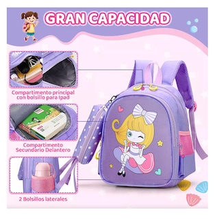 Foto 3 | Foto 3 | Mochila Impermeable Para Estudiantes De Escuela Violeta