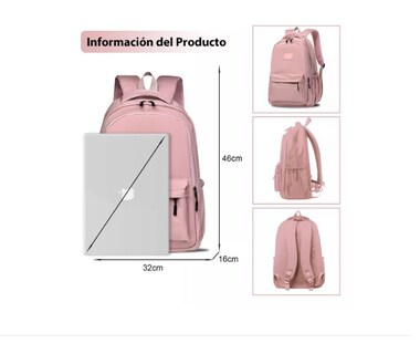 Foto 2 | Foto 2 | Mochilas Para Hombre Mujer Mochila Laptop Escolar 30l Rosa Xtellar