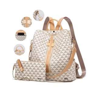 Foto 2 | Foto 2 | Set Mochila Moda Casual Para Mujer, 2 Piezas, Blanco Belug