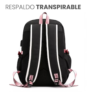 Foto 5 | Foto 5 | Mochila Kawaii Estilo Coreano Belug Juvenil Moda Con Puerto Usb Amarillo Con Negro