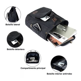 Foto 3 | Foto 3 | Mochila Escolar Antirrobo Para Mujer, Lab.g Negro