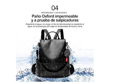 Foto 4 | Foto 4 | Mochila Xtellar Mujer Moda Impermeable Cuero Bolsa Para Mujer Color Negro