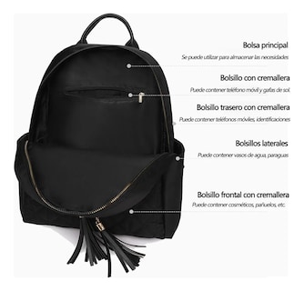Foto 3 | Foto 3 | Mochila Para Mujer, Belug Bolso Antirrobo Impermeable Negro