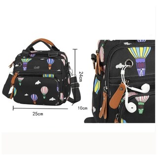 Foto 2 | Foto 2 | Mochila Para Mujer De Mano Impermeable Negro Con Globos Lab.g Negro