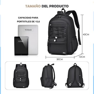 Foto 2 | Foto 2 | Mochila Belug Escolar Viaje Bolsa Para Laptop 15.6 Negro