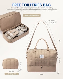 Foto 2 | Foto 2 | Bolsa De Viaje Lovevook Puffer Weekender De 45 Litros Con Compartimento Para Zapatos - Venta Internacional.