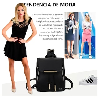 Foto 3 | Foto 3 | Mochila Mujer Bolsa Con Metalica Lab.g Negro