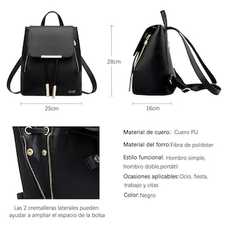 Foto 4 | Foto 4 | Mochila Mujer Bolsa Con Metalica Lab.g Negro