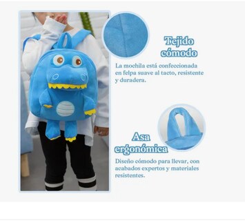 Foto 2 | Foto 2 | Mochila De Peluche Para Niños Dinosaurios Con Cierre Linda Bolsa Multiusos Para La Escuela Viajes O Como Regalo Especial