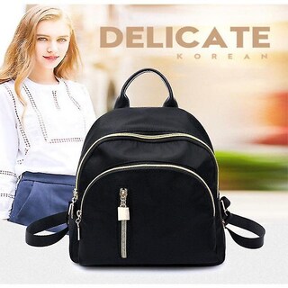 Foto 2 | Foto 2 | Bolso Huoguo Mochila Pequeña De Viaje De Nailon Para Mujer Color Negro - Venta Internacional.