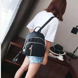 Foto 4 | Foto 4 | Bolso Huoguo Mochila Pequeña De Viaje De Nailon Para Mujer Color Negro - Venta Internacional.