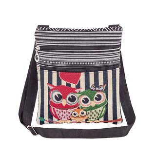 Foto 1 | Foto 1 | Bolso Huoguo Bordado De Lino Con Diseño De Búho A La Moda Para Mujer - Venta Internacional.