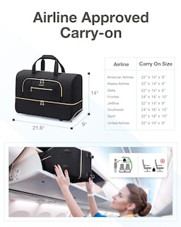 Foto 3 | Foto 3 | Bolsa De Viaje Con Ruedas Bagsmart Para Equipaje De Mano Con Ruedas, 45 Litros - Venta Internacional.