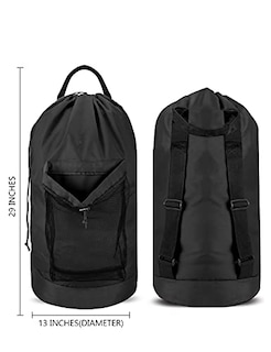 Foto 2 | Foto 2 | Venta Internacional - Bolsa Lavandería Mochila, Correas Hombros, Bolsillo Malla. Duradera Nylon, Cierre Cordón. Para Universid