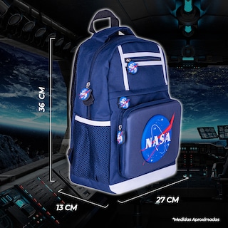 Foto 6 | Foto 6 | Techzone Mochila Escolar Logo Oficial De Nasa, Diseño De Astronauta En 3d Y 4 Amplios Compartimentos
