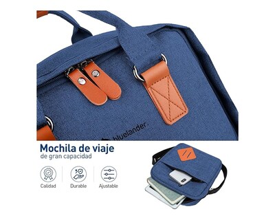 Foto 4 | Foto 4 | Mochila Antirrobo Para Laptop Bluelander Mochila 3 En 1 Color Azul Carga Usb Para Power Bank Bolsillos Ocultos Impermeable