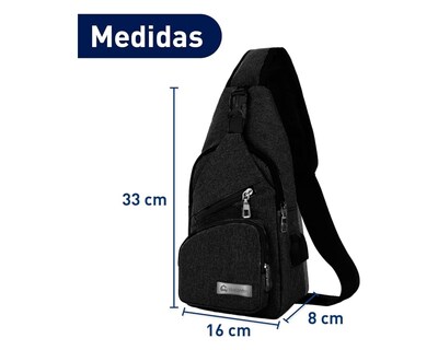 Foto 4 | Foto 4 | Mochila Cruzada Antirrobo Impermeable, Bluelander, Negro, Bolso De Pecho Para Hombre, Bolso Bandolera Con Puerto De Carga Usb