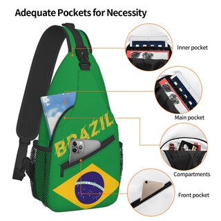 Foto 4 | Foto 4 | Venta Internacional - Mochila Cruzada con Bandera de Brasil Verde