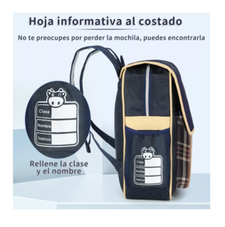 Foto 2 | Foto 2 | Mochila Bolsa Escolar Impermeable Primaria Azul Marino