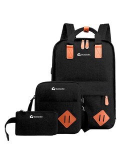 Foto 1 | Foto 1 | Set De 3 Piezas Mochila Para Laptop Cruzada Y Lapicera Con Puerto Usb Negra Bluelander