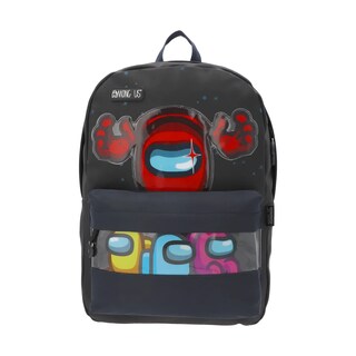 Foto 1 | Foto 1 | Mochila Escolar Among Us Negra Y Azul Vinil Original