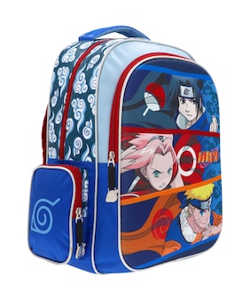 Foto 3 | Foto 3 | Mochila Escolar Naruto Sasuke Sakura Azul Original Backpack
