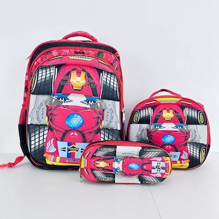 Foto 3 | Foto 3 | Mochila Escolar Set 3 Piezas Con Ruedas Lapicera Y Lonchera Belug Rojo Bag330-c