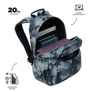 Foto 3 | Foto 4 | Mochila Ergonómica Grande Porta Laptop 14 | 20 L Acuarela