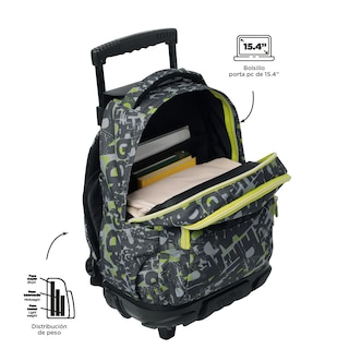 Foto 4 | Foto 5 | Mochila Grande Con Ruedas Porta Laptop 15.4 | 25 L Renglon