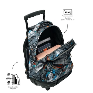 Foto 4 | Foto 5 | Mochila Grande Con Ruedas Porta Laptop 15.4 | 25 L Renglon