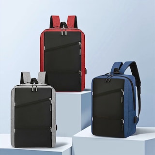 Foto 8 | Foto 8 | Mochilas Escolares Laptop De Viaje Impermeable Con Puerto Carga Usb Gris