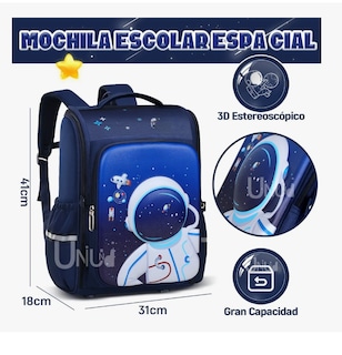 Foto 2 | Foto 2 | Mochila Escolar Primaria Para Niño Astronauta 3d Impermeable Alta Calidad