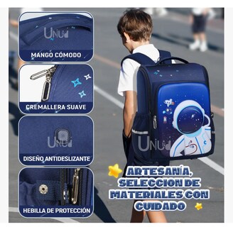 Foto 6 | Foto 6 | Mochila Escolar Primaria Para Niño Astronauta 3d Impermeable Alta Calidad