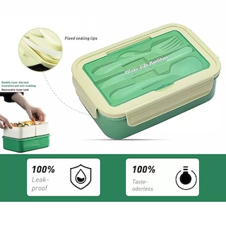 Foto 2 | Foto 2 | Lonchera Con Topper Y Cubiertos Capacidad 1100 Ml Eo Safe Imports Esi-13233 Verde