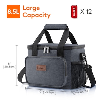 Foto 3 | Foto 3 | Lonchera Lifewit Gris Oscuro Mediana Aislante 8.5 L - Venta Internacional