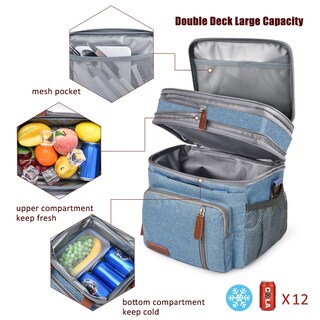 Foto 5 | Foto 5 | Bolsa de Almuerzo Miycoo Azul Doble Piso con Aislamiento a Prueba de Fugas 15 L - Venta Internacional