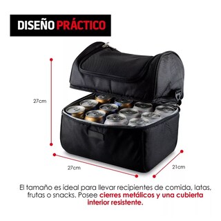 Foto 3 | Foto 3 | Lonchera Térmica Doble Compartimento Eo Safe Imports Esi-14656 Negra