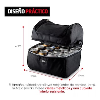 Foto 3 | Foto 3 | Lonchera Térmica de Doble Compartimento Eo Safe Imports ESI-14656-1 Negra
