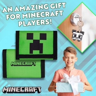 Foto 3 | Foto 3 | Set De Regalo Con Carteras Y Llaveros Minecraft Para Niños - Venta Internacional.