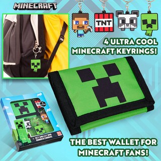 Foto 6 | Foto 6 | Set De Regalo Con Carteras Y Llaveros Minecraft Para Niños - Venta Internacional.