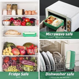 Foto 3 | Foto 3 | Lonchera con Topper y Cubiertos 1100 Ml Eo Safe Imports Esi-13233-1 Verde