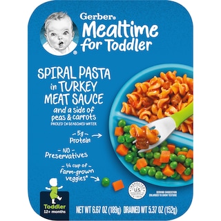 Foto 2 | Foto 2 | Comida Para Niños Pequeños Gerber Lil Entrees, Pasta En Espiral Y Salsa De Pavo, 200 G - Venta Internacional.