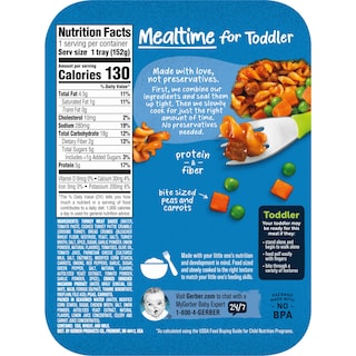 Foto 3 | Foto 3 | Comida Para Niños Pequeños Gerber Lil Entrees, Pasta En Espiral Y Salsa De Pavo, 200 G - Venta Internacional.