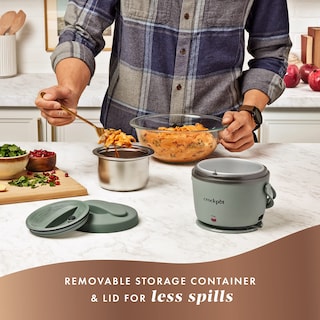 Foto 4 | Foto 4 | Fiambrera Eléctrica Crock-pot, 600 Ml, Calentador De Alimentos, Color Verde Luna - Venta Internacional.