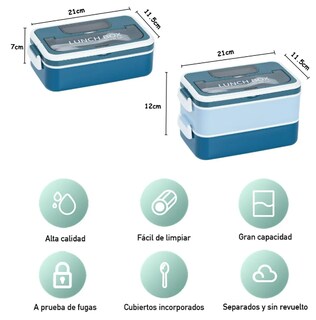 Foto 2 | Foto 2 | Xtellar Lonchera De 1600ml Con Cubiertos Integrados Para Comidas Frescas Y Sabrosas