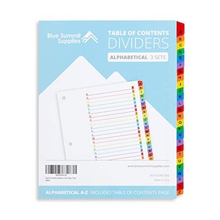 Foto 2 | Foto 2 | Venta Internacional- Pestañas Carpeta 3 Anillas O Cuaderno A-z Multicolores Índice Personalizable 3 Juegos