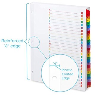 Foto 3 | Foto 3 | Venta Internacional- Pestañas Carpeta 3 Anillas O Cuaderno A-z Multicolores Índice Personalizable 3 Juegos
